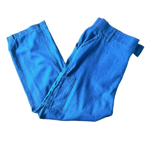 Women Within Size 22W Modern Fit Jeans Cargo Pants Needs Button Closure Blue - Picture 7 of 11